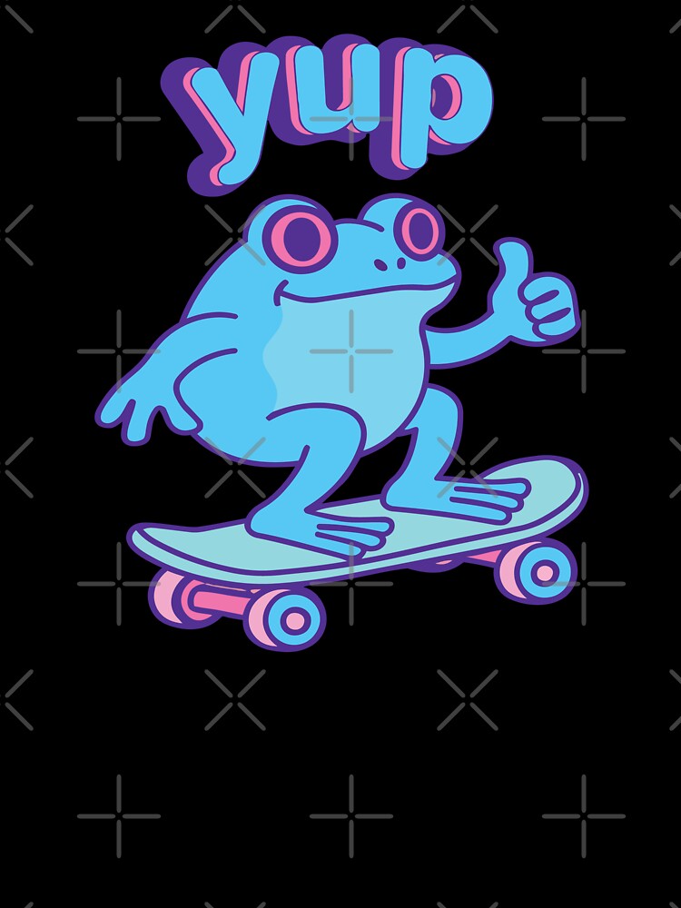 Yup Frog - Funny Frog on Skateboard Saying Yup by Wandoodle T-Shirts, Hoodie, Sweatshirt | BlankRebels.com (Image 3)