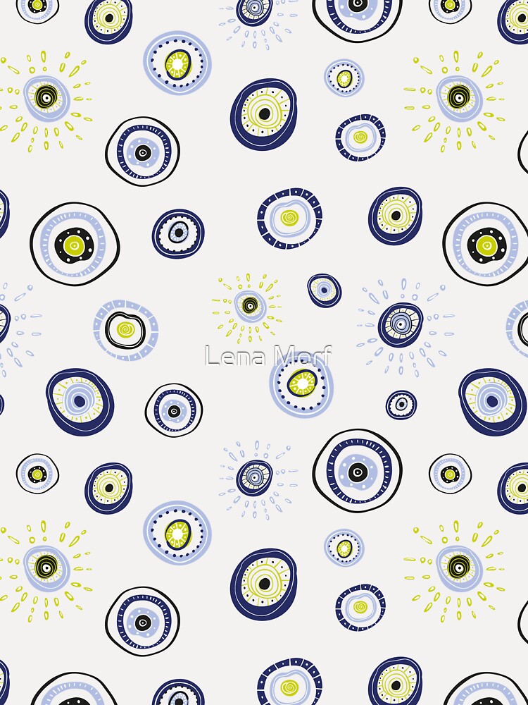 Greek evil eye pattern | Light grey background by Lena Morf T-Shirts, Hoodie, Sweatshirt | BlankRebels.com (Image 3)