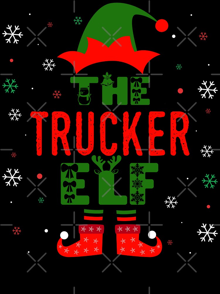 Family Christmas Matching Squad Outfit Elf Funny Trucker by artworkbyrihen T-Shirts, Hoodie, Sweatshirt (Image 3)