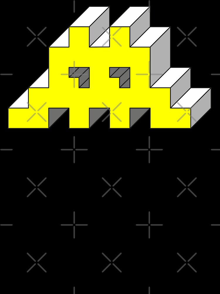 Space invaders yellow / retro gaming by Ben-Cha T-Shirts, Hoodie, Sweatshirt | BlankRebels.com (Image 3)