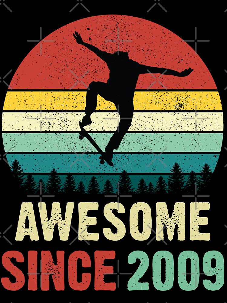 12th Birthday Skateboard Skate Awesome Since 2009 by RetroStyle247 T-Shirts, Hoodie, Sweatshirt | BlankRebels.com (Image 3)