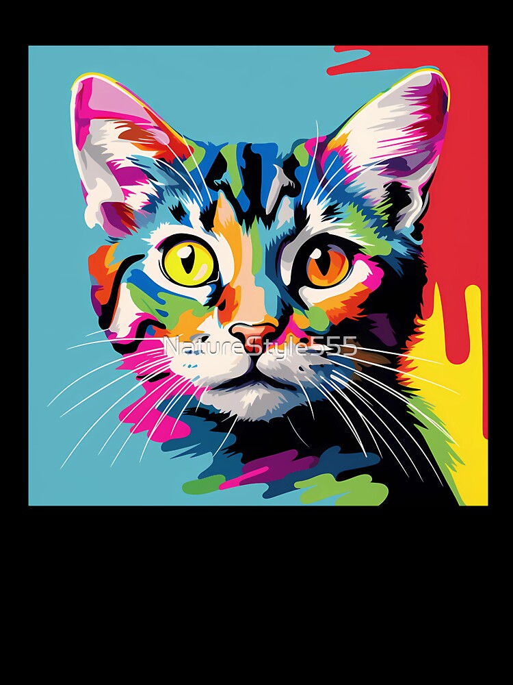 Cute Cat Pop Art by NatureStyle555 T-Shirts, Hoodie, Sweatshirt | BlankRebels.com (Image 3)
