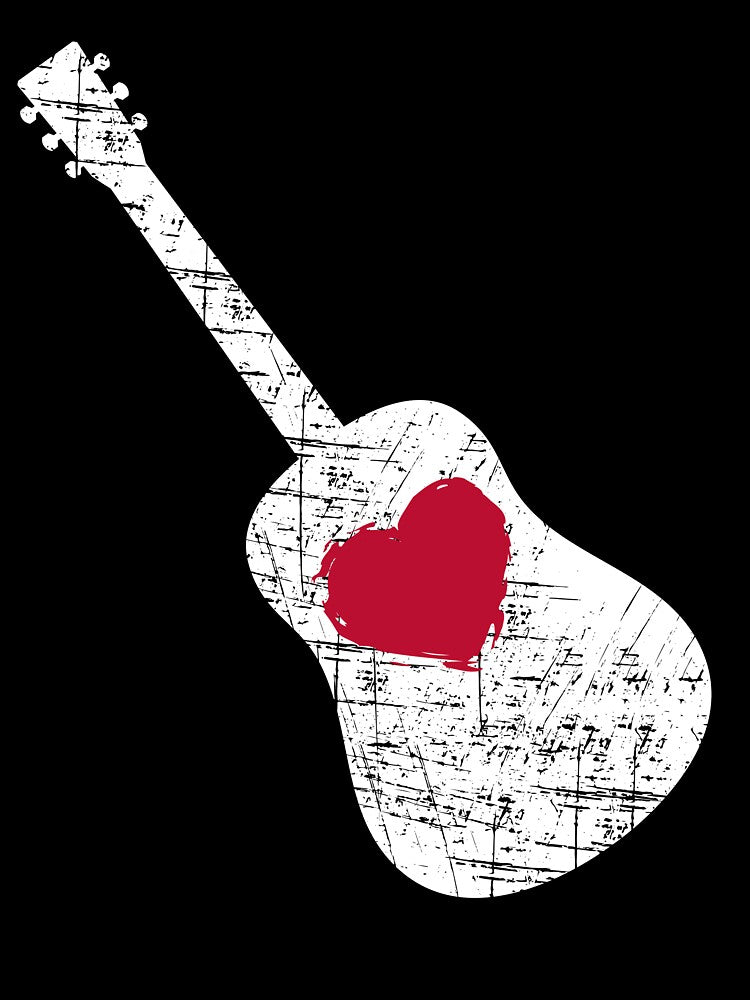 Acustic Guitar with Heart Grunge Dark Style Design for Guitars Lovers by StanPera T-Shirts, Hoodie, Sweatshirt (Image 3)