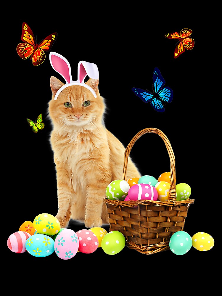 Adorable Cat Bunny Ears Rabbit Easter Eggs by bishopslater23