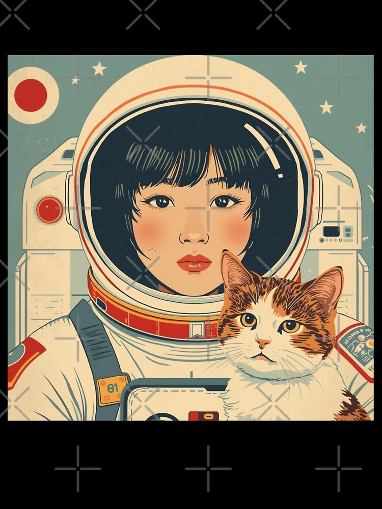 Vintage Astronaut Girl with Cute Cat Japan by Vintage City T-Shirts, Hoodie, Sweatshirt | BlankRebels.com (Image 3)
