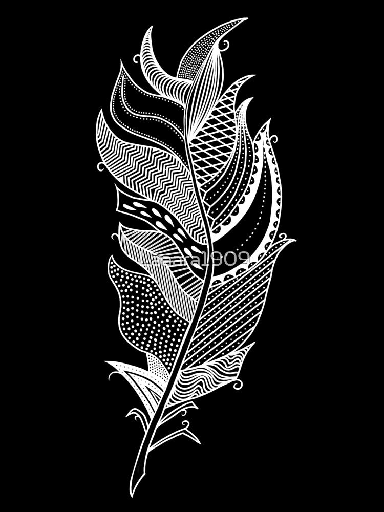 Feather Illustration White Transparent Edition by Laaara1909 T-Shirts, Hoodie, Sweatshirt | BlankRebels.com (Image 3)