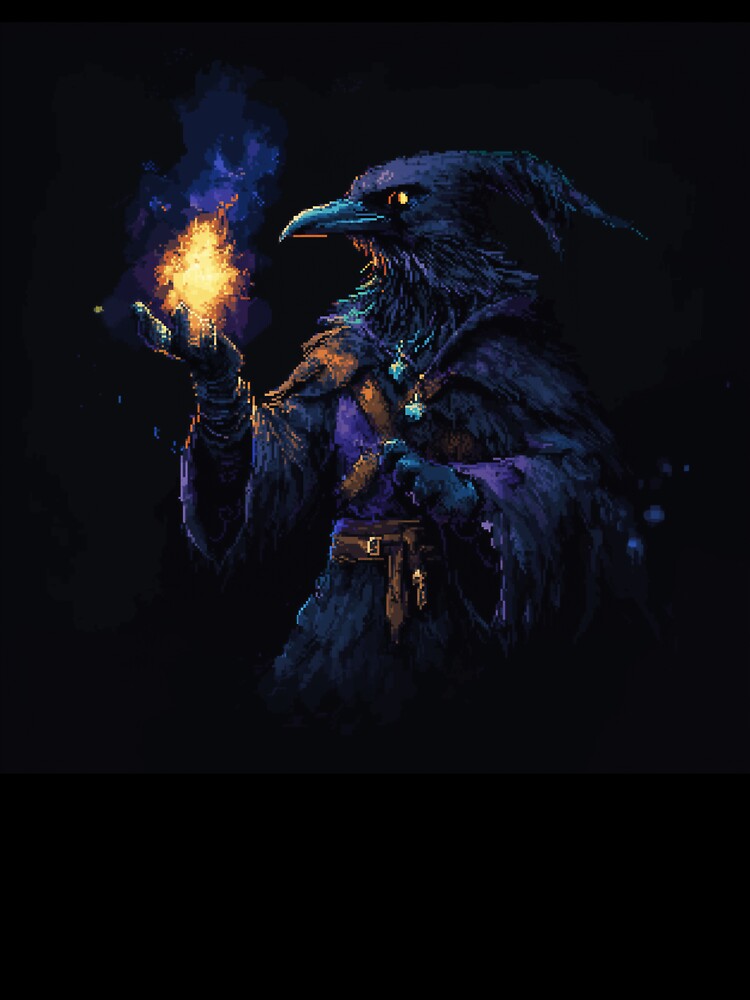 Raven Wizard Pixel Art T-Shirts, Hoodie, Sweatshirt