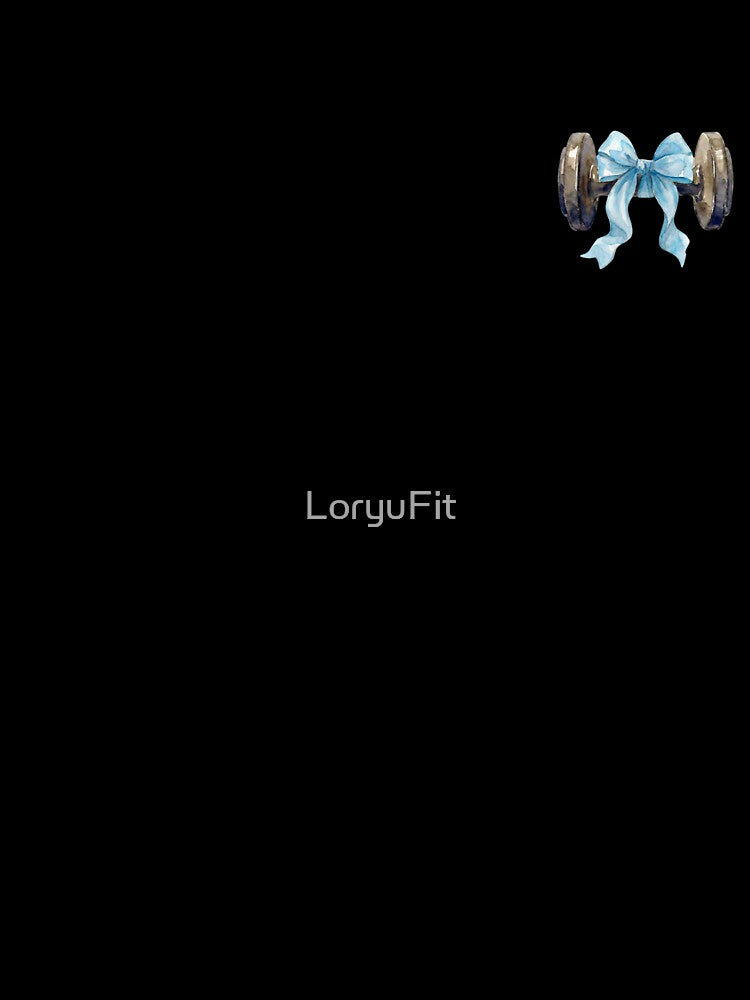 Coquette Gym T-Shirt – Blue Bow Dumbbell Aesthetic Fitness Art for Girls by LoryuFit Hoodie, Sweatshirt (Image 3)