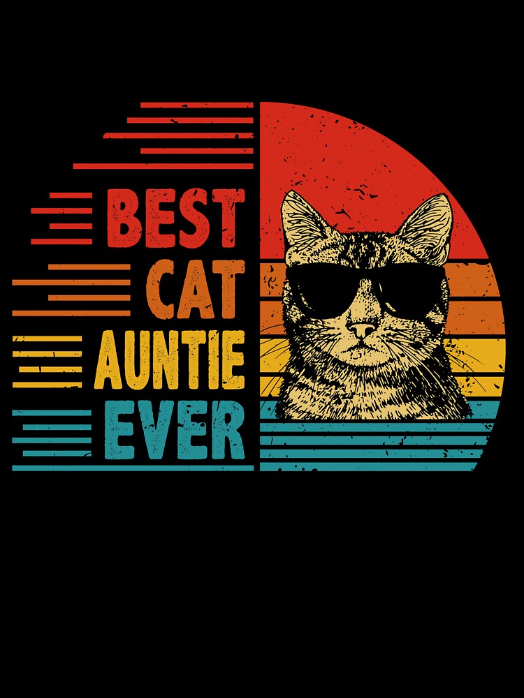 Vintage Retro Best Cat Auntie Ever Funny Cat Lover Mother's Day Gift by EdwinaEmmanoiCo