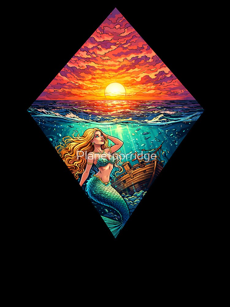 Mermaid Sunset Art by Planetporridge T-Shirts, Hoodie, Sweatshirt | BlankRebels.com (Image 3)