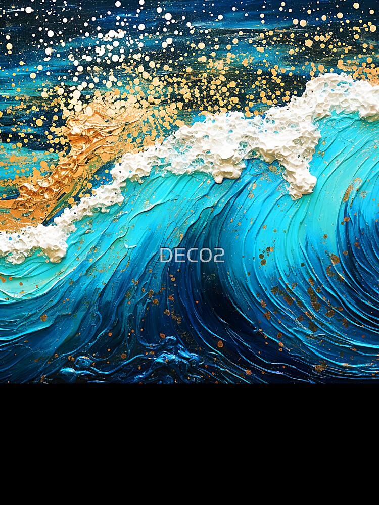 Fantasy Ocean Wave With Golden White Foam Abstract by DEC02 T-Shirts, Hoodie, Sweatshirt | BlankRebels.com (Image 3)