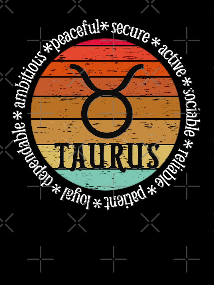 Taurus,zodiac sign and lettering, sunset retro style by plastic2021 T-Shirts, Hoodie, Sweatshirt | BlankRebels.com (Image 3)