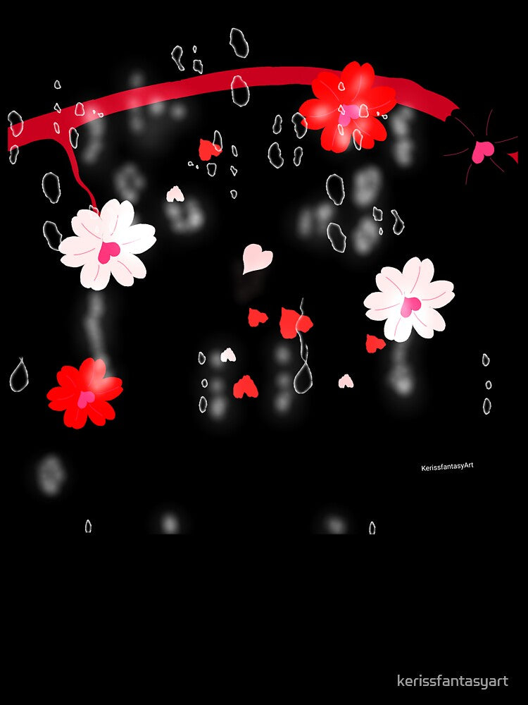 “Dark Blushing Petals – Romantic Heart Blossom Digital Art” by kerissfantasyart T-Shirts, Hoodie, Sweatshirt (Image 3)