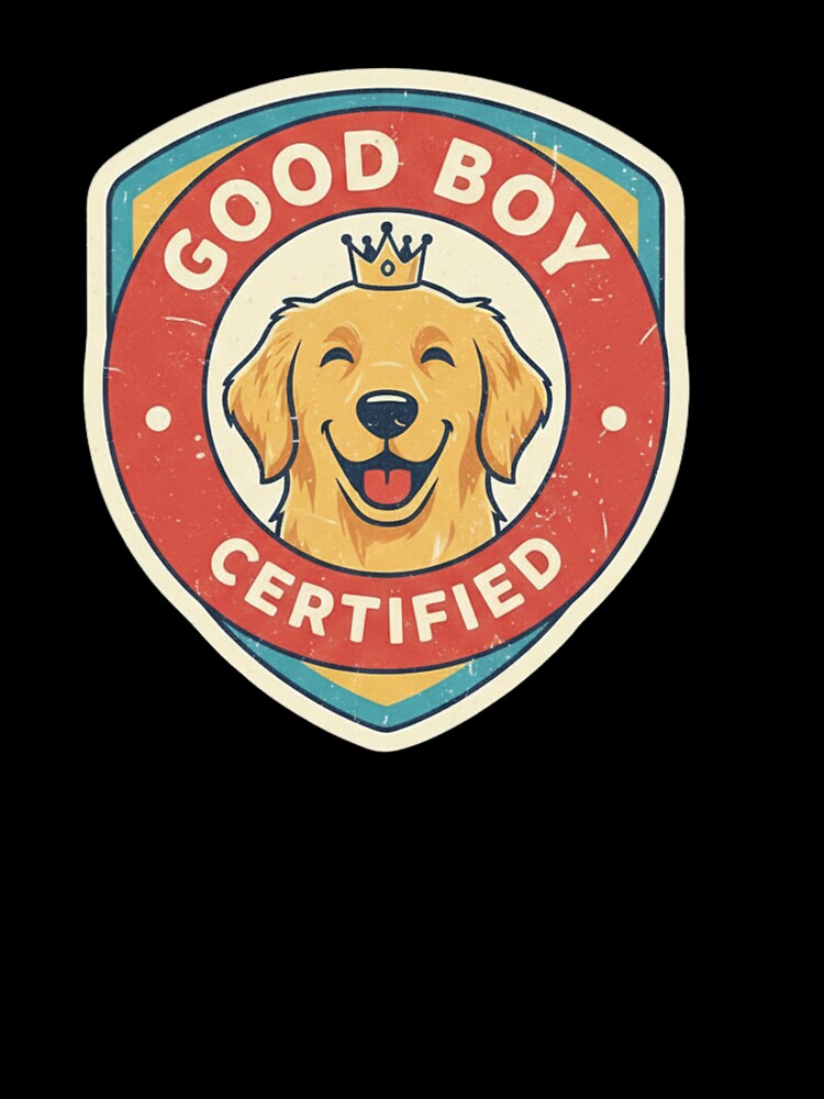 Title  Good Boy Certified Golden Retriever Funny Dog Pet Lover Retro Sticker by TshirtAlles T-Shirts, Hoodie,... (Image 3)