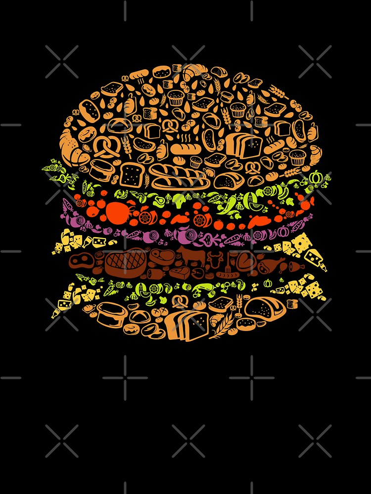 Burger Pattern by VibrantGifts T-Shirts, Hoodie, Sweatshirt | BlankRebels.com (Image 3)