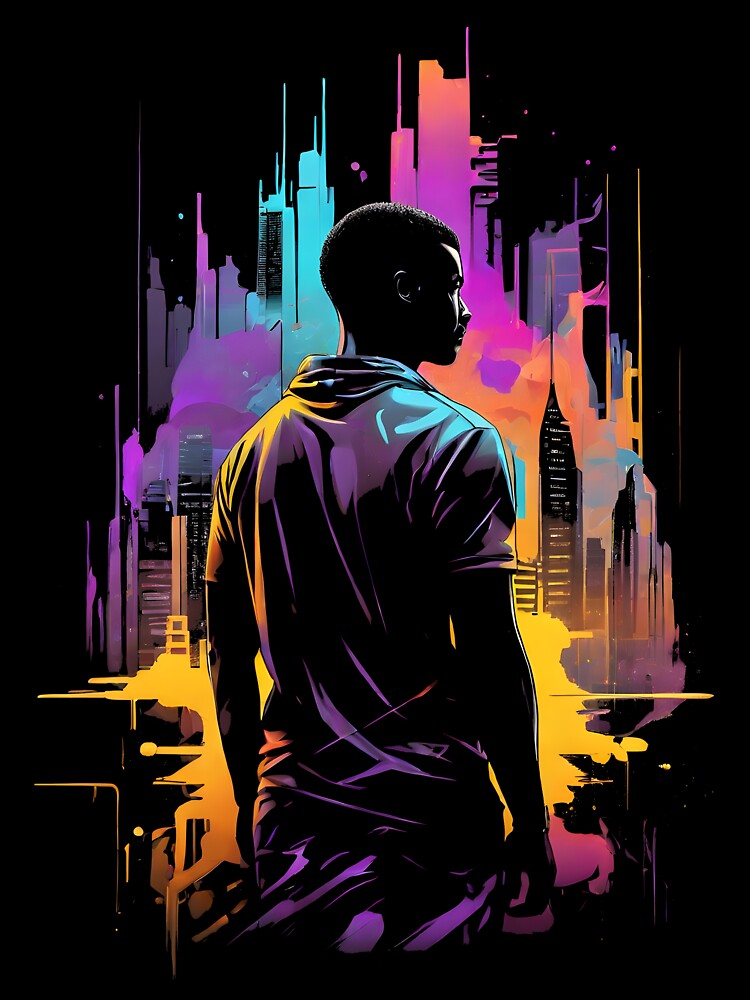 Cyberpunk Man Meets City of Lights by Bomba Visual