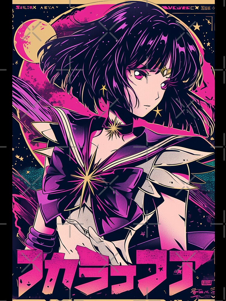 Sailor Saturn Retro Vaporwave Poster by AnimeArsenalPrints T-Shirts, Hoodie, Sweatshirt | BlankRebels.com (Image 3)