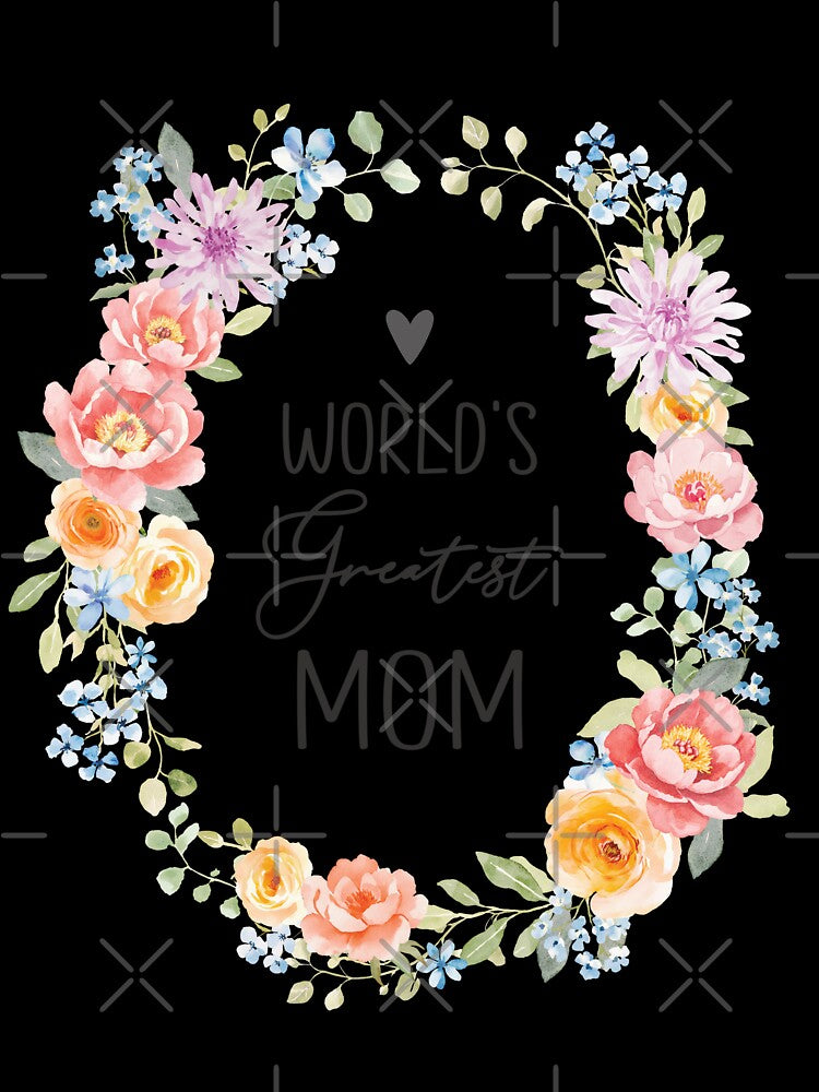World's Greatest Mom Colorful Floral Mothers Day Quote by Nature Hues T-Shirts, Hoodie, Sweatshirt (Image 3)