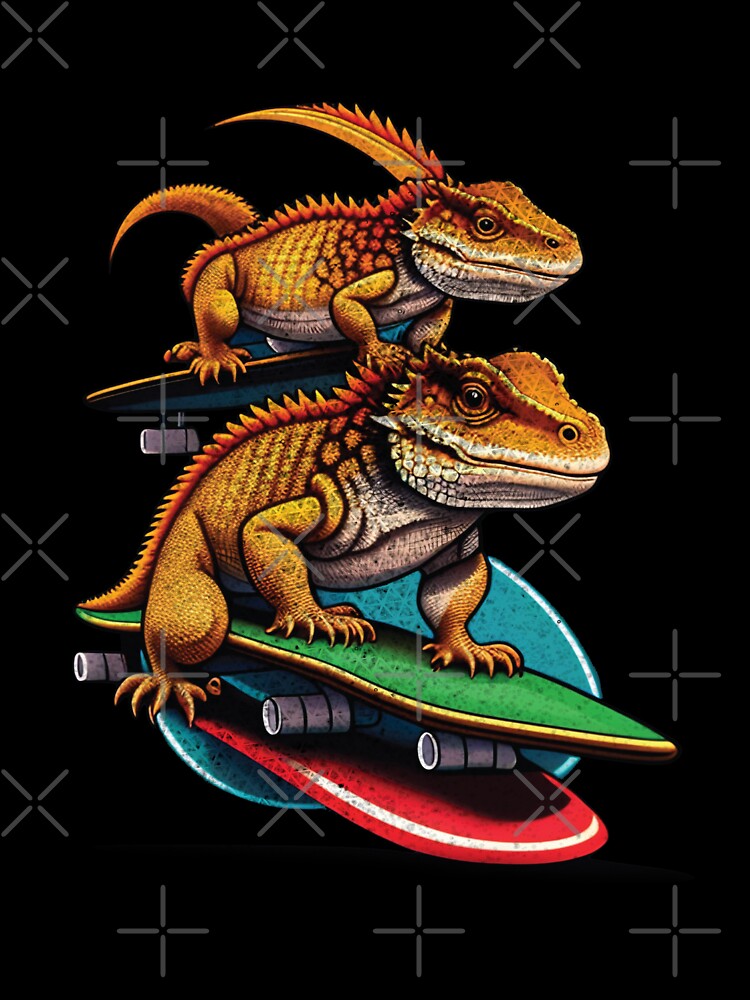 Bearded Dragon On Skateboard Funny Cute Lizard Lover by Trendy Valley T-Shirts, Hoodie, Sweatshirt (Image 3)