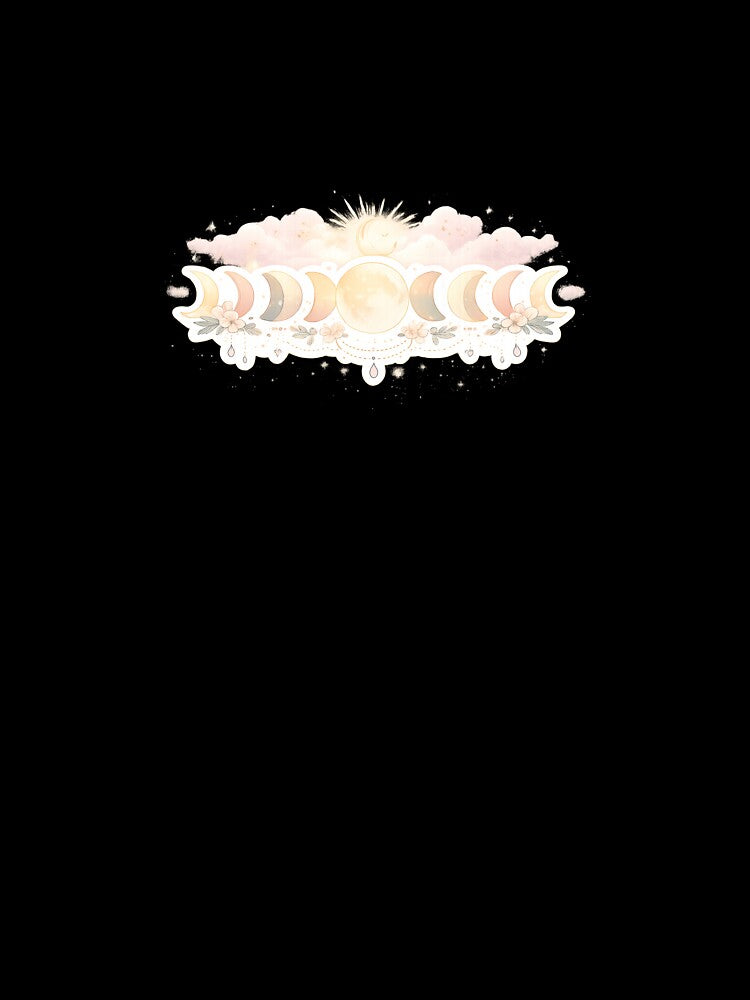 Celestial Bloom Moon Phase Aesthetic Sticker by sohail1aa T-Shirts, Hoodie, Sweatshirt | BlankRebels.com (Image 3)