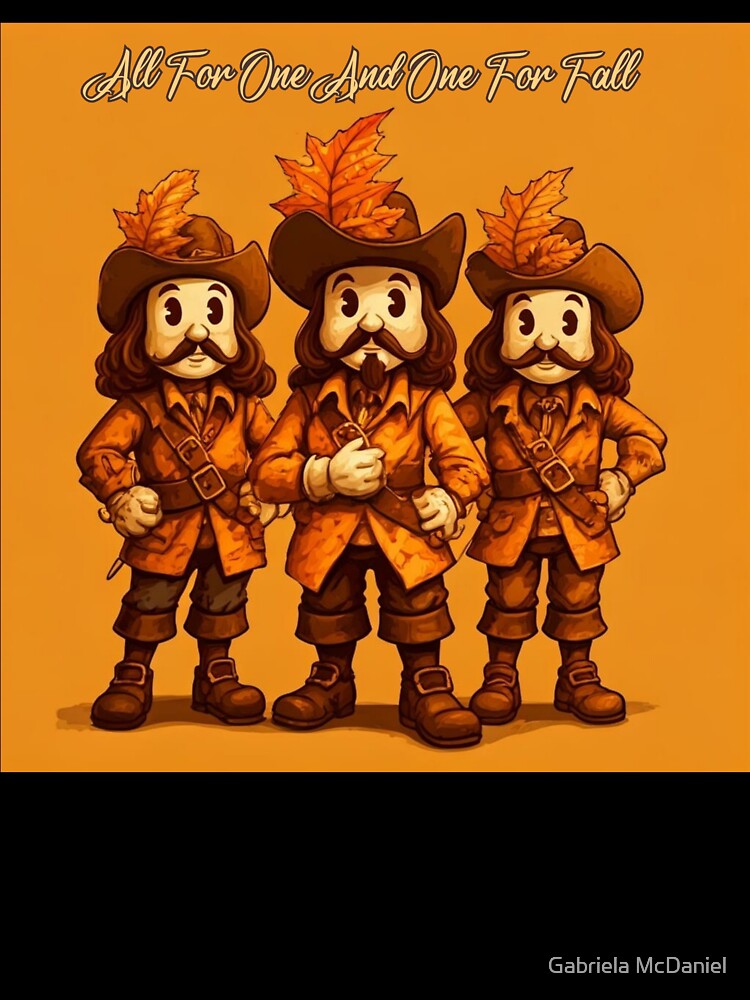 Three Musketeers Fall Pun: All For One And One For Fall by Gabriela McDaniel