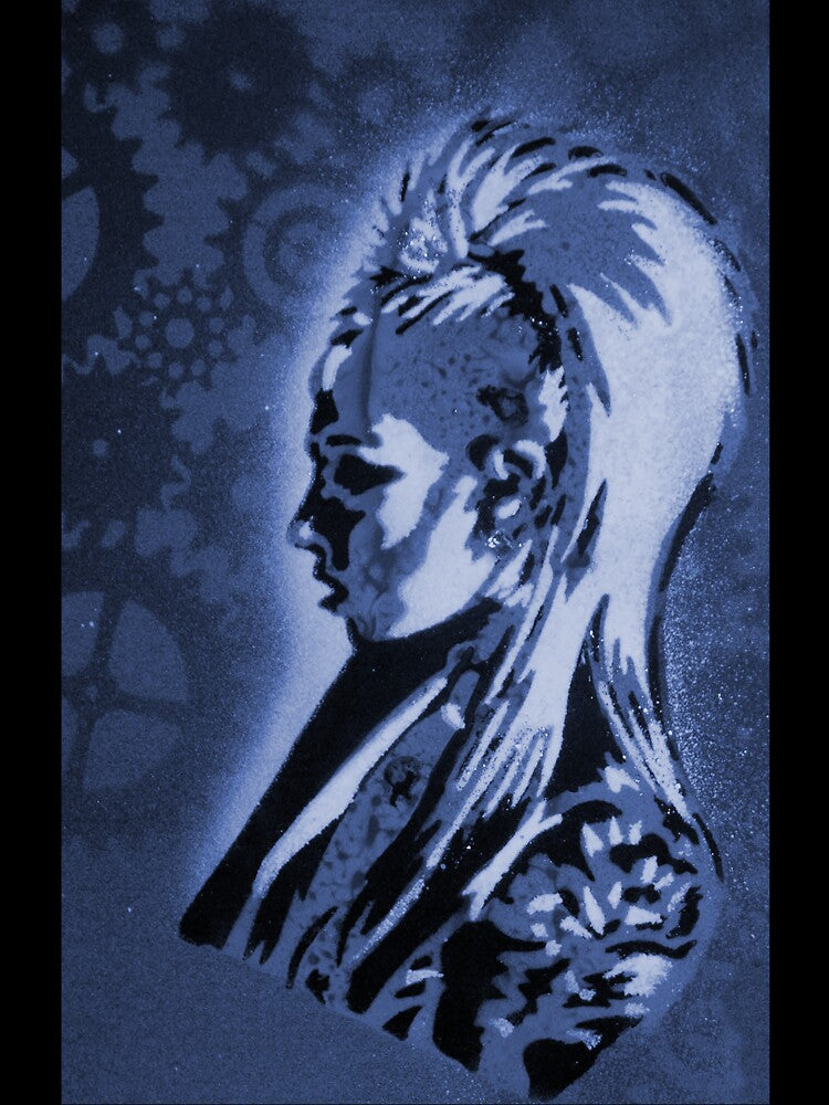 A punk woman looks into the distance. by marysfarbklecks