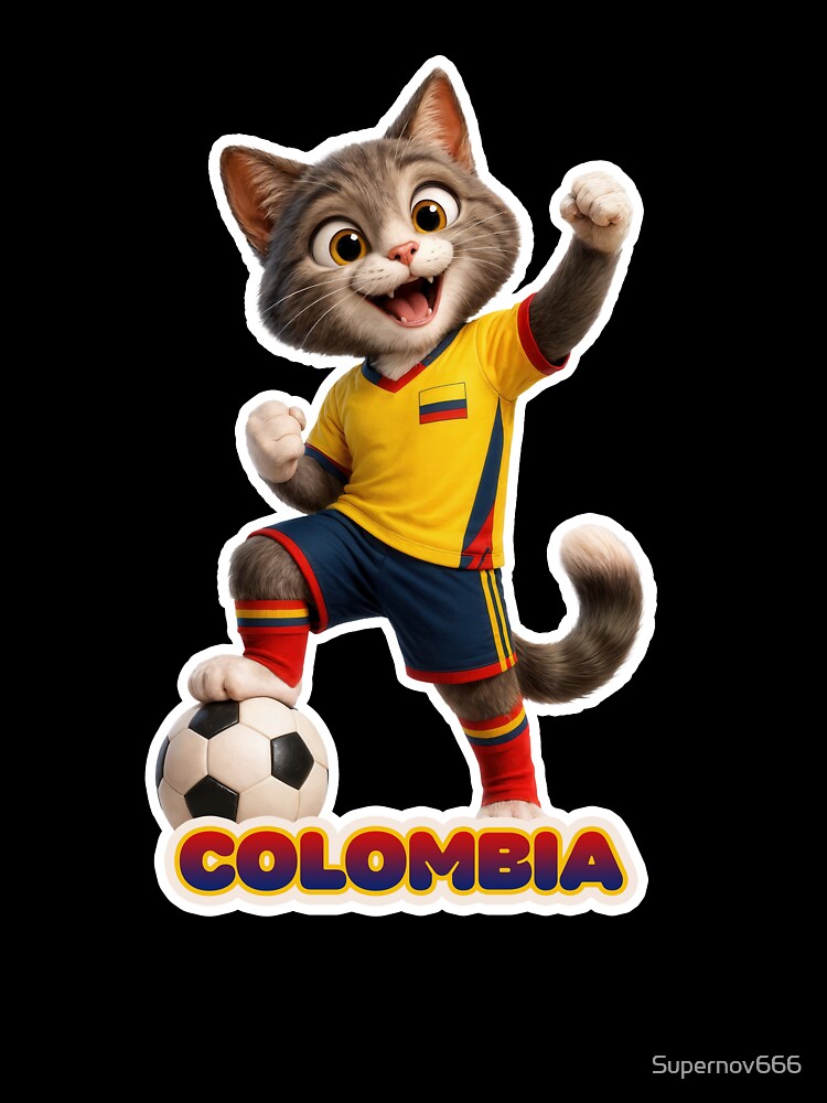Sticker - Decal - Colombia Soccer Cat Pride by ForeverPrintsOK