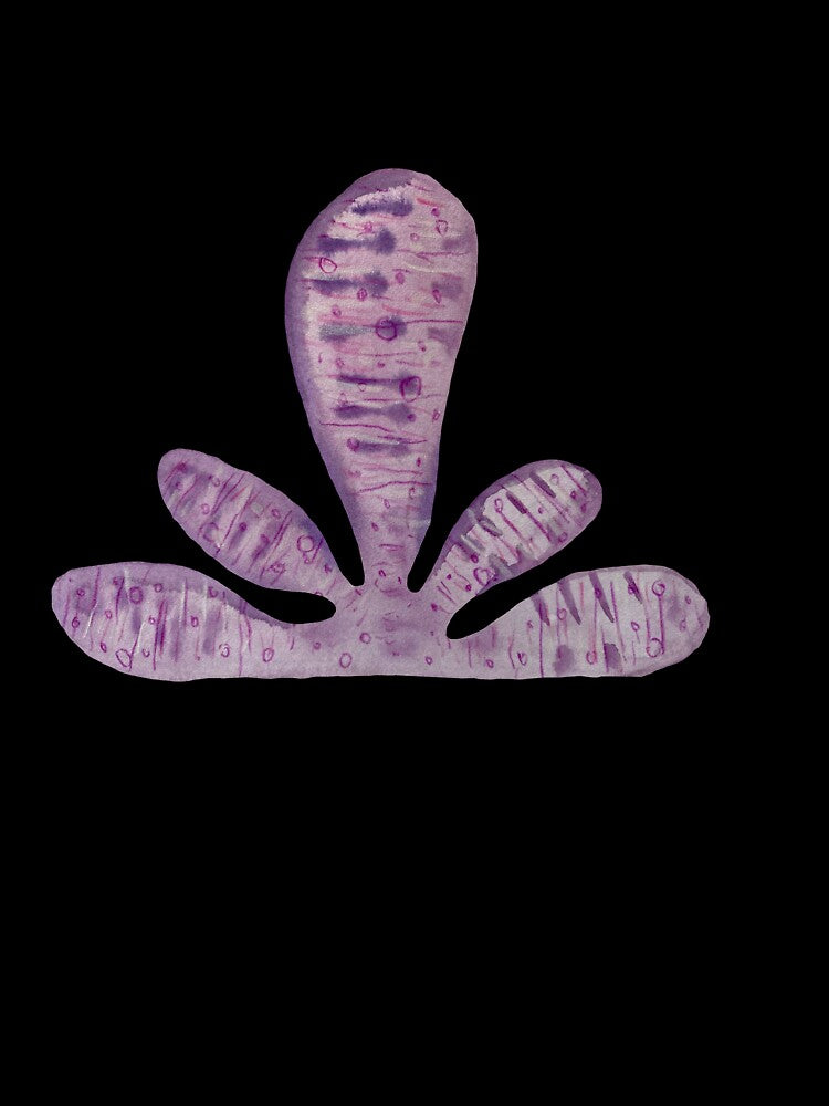 Flower violet ocean sea a watercolor illustration black by Yana Mustafina | Boho Soulful Designs T-Shirts,... (Image 3)
