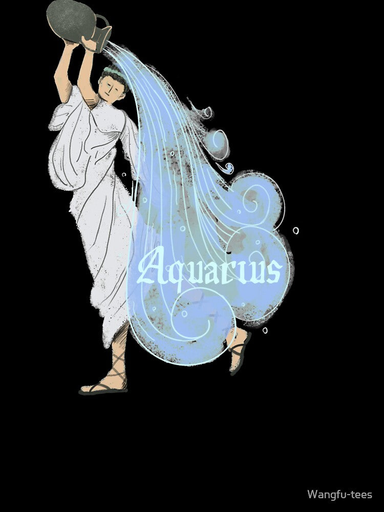 Aquarius Zodiac Sign Horoscope Constellation Retro Vintage Water-Bearer by Wangfu-tees Hoodie, Sweatshirt (Image 3)
