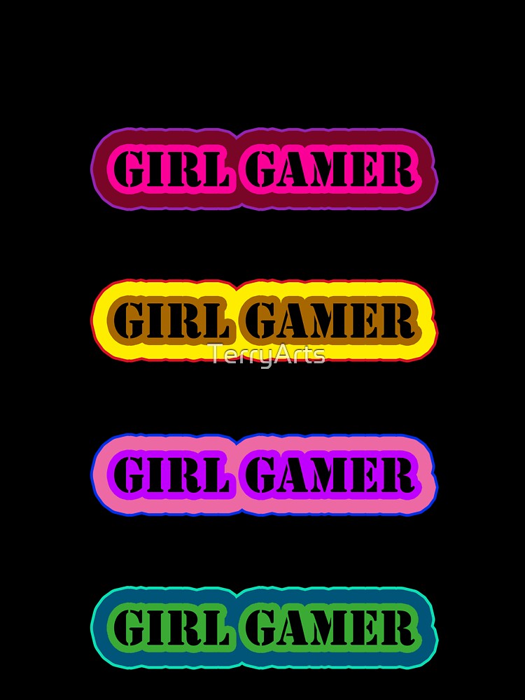 Girl Gamer Words Colorful Girl Gamer Text 4 of 4 by Beachy T-Shirts, Hoodie, Sweatshirt | BlankRebels.com (Image 3)