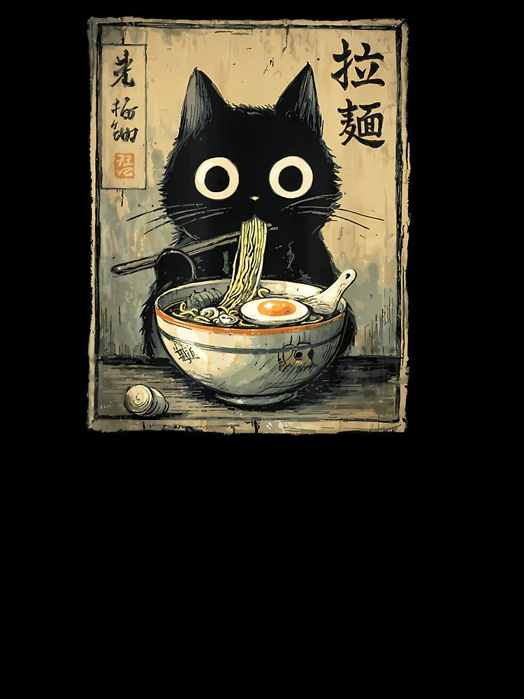 Kawaii Ramen Cat Retro Japanese Noodles Artwork by cawtoon T-Shirts, Hoodie, Sweatshirt | BlankRebels.com (Image 3)