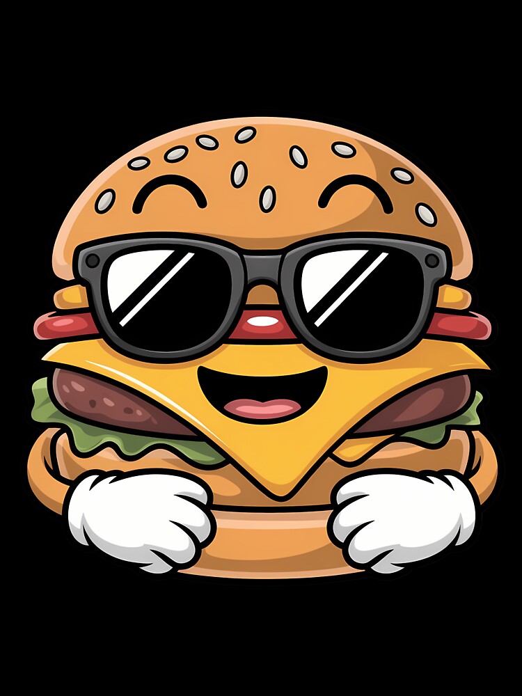 Cool Hamburger Cheeseburger with Sunglasses by sterabamineh T-Shirts, Hoodie, Sweatshirt | BlankRebels.com (Image 3)