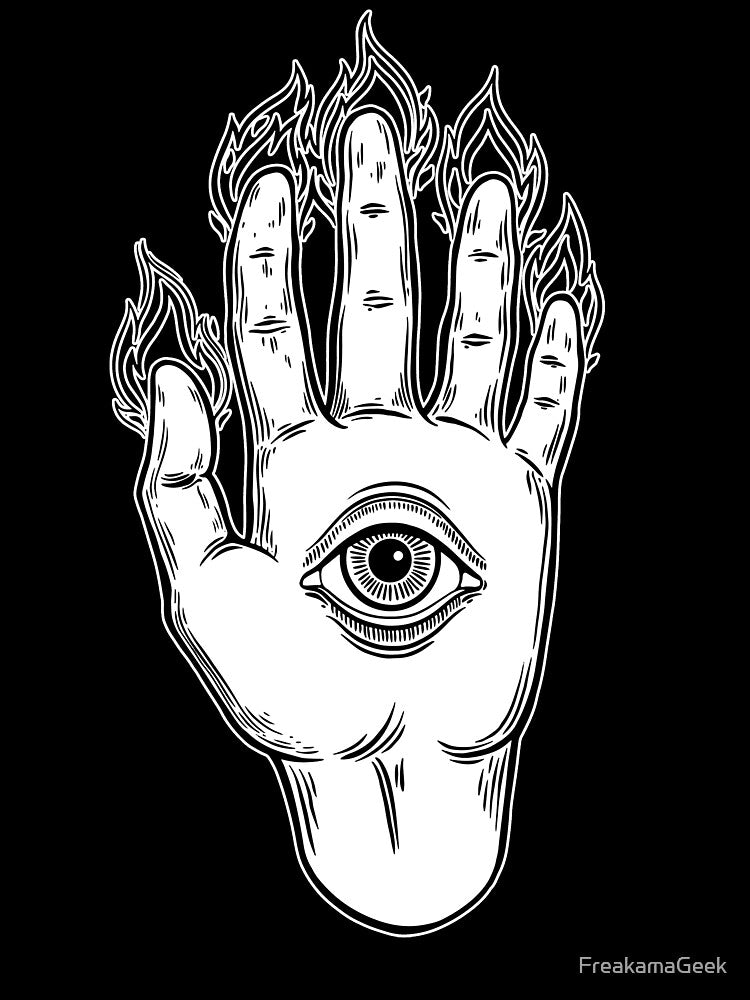 Evil Eye Flaming Hand by FreakamaGeek T-Shirts, Hoodie, Sweatshirt | BlankRebels.com (Image 3)