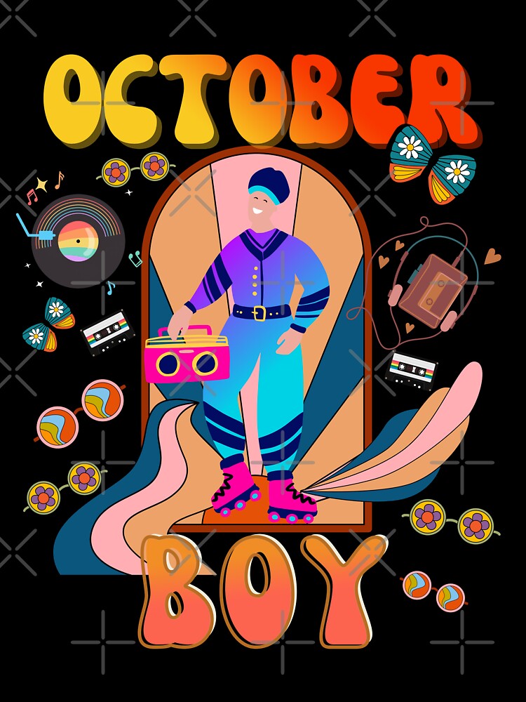Retro October Boy Vintage Design by my-green-gecko T-Shirts, Hoodie, Sweatshirt | BlankRebels.com (Image 3)