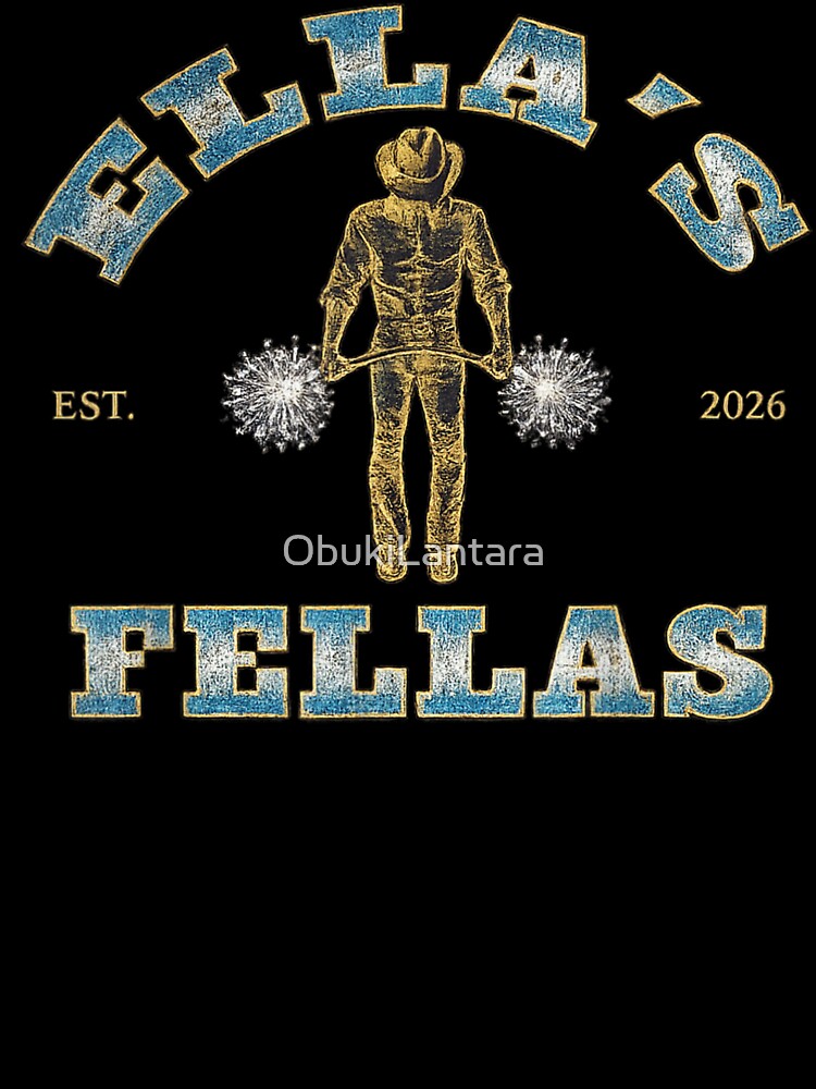 Ella's Fellas Est 2026 Western Cowboy Aesthetic Sparkle Punch Monkey Style Design by ObukiLantara T-Shirts,... (Image 3)