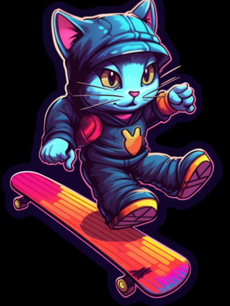 Dabbing cat on skateboard Sticker by FuelForTheSoul T-Shirts, Hoodie, Sweatshirt | BlankRebels.com (Image 3)