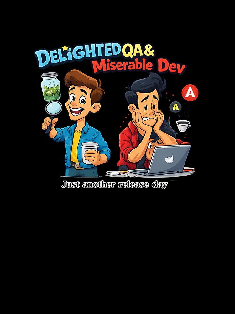Delighted QA & Miserable Dev - Just Another Release Day by AleksKos T-Shirts, Hoodie, Sweatshirt | BlankRebels.com (Image 3)