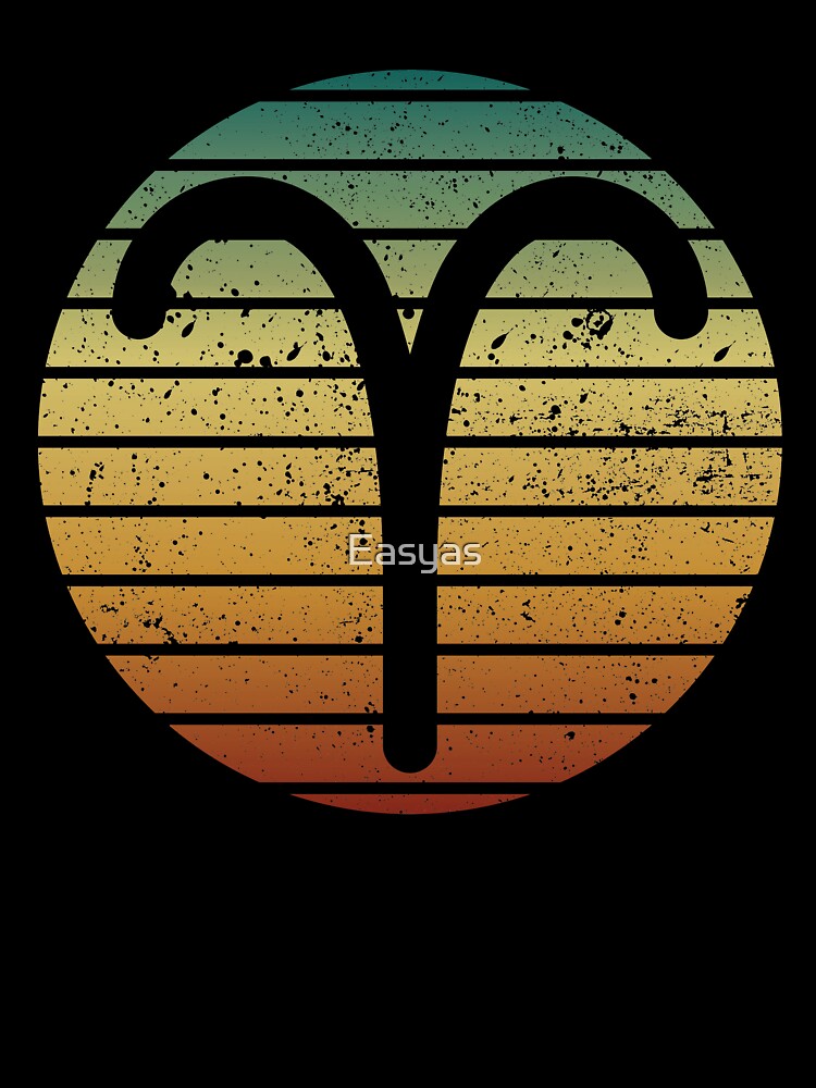 Aries Gifts Funny Retro Sunset Zodiac Sign Birthday Horoscope by Easyas T-Shirts, Hoodie, Sweatshirt (Image 3)