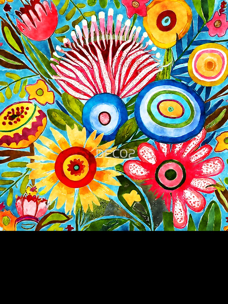 Hippie 1960's Colorful Funky Flowers Abstract Art Designs by DEC02 T-Shirts, Hoodie, Sweatshirt | BlankRebels.com (Image 3)