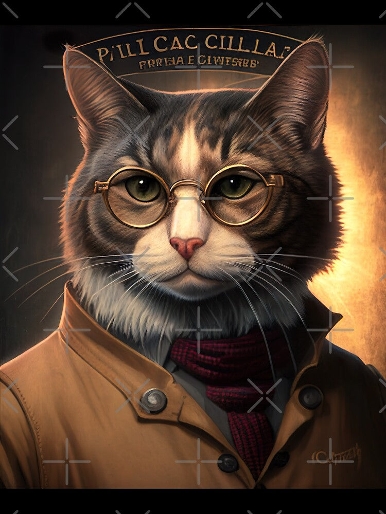 Distinguished Cat Portrait Wearing Gold Glasses T-Shirts, Hoodie, Sweatshirt