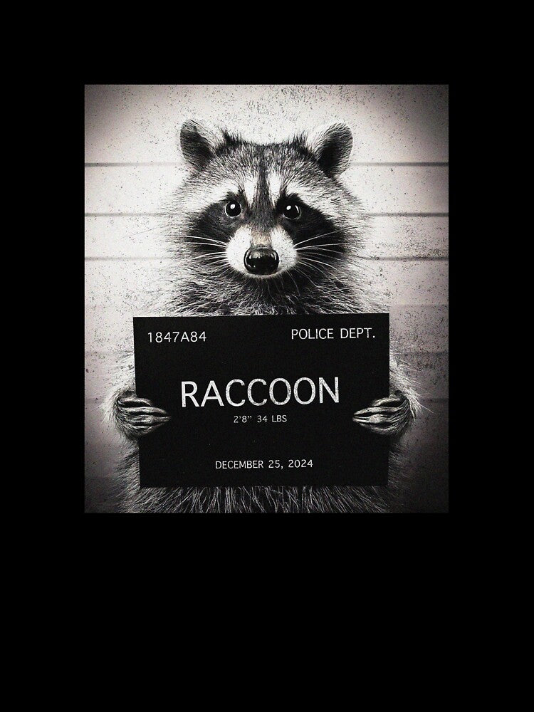Raccoon Mugshot by AngryBlackDog T-Shirts, Hoodie, Sweatshirt | BlankRebels.com (Image 3)