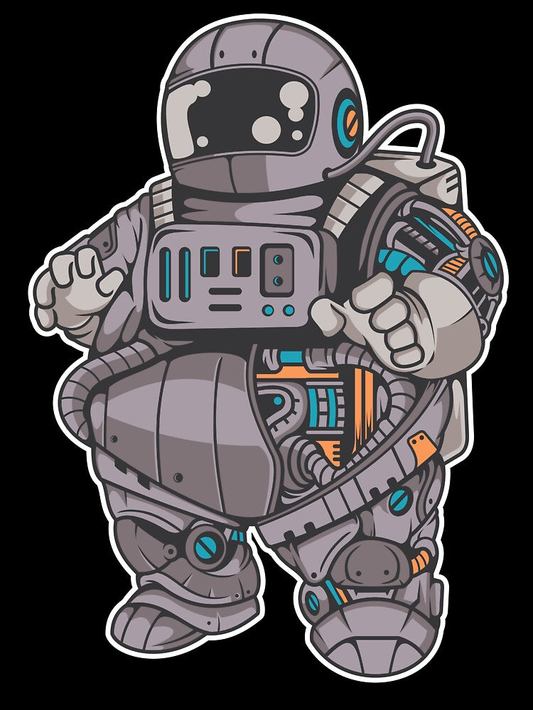 Astronaut Fat Robot - Funny Outer Space Lovers by Desteroids T-Shirts, Hoodie, Sweatshirt | BlankRebels.com (Image 3)