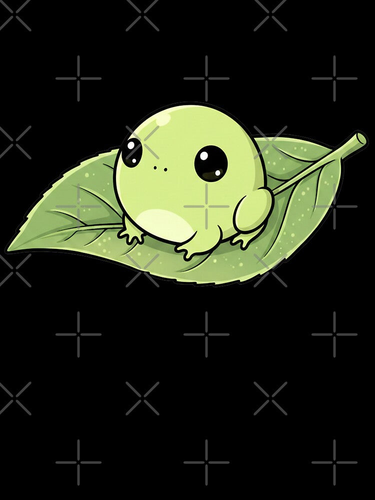 Cute Frog Sitting on a Matcha Leaf - Kawaii Japanese Aesthetic by Ink Dynasty T-Shirts, Hoodie, Sweatshirt (Image 3)