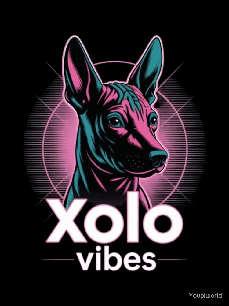 Xoloitzcuintli Dog Vaporwave Mexican Hairless Dog Sticker Neon T-Shirts, Hoodie, Sweatshirt