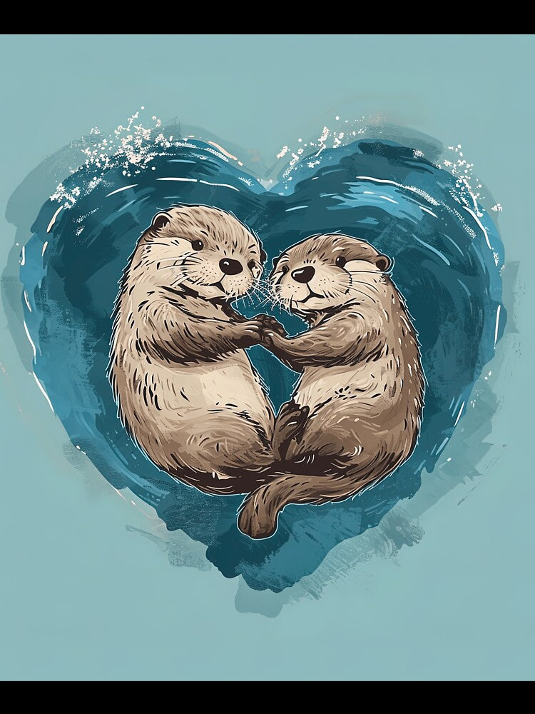 A Whole Otter Love - Otters Swimming Together by Splatter-arts T-Shirts, Hoodie, Sweatshirt | BlankRebels.com (Image 3)