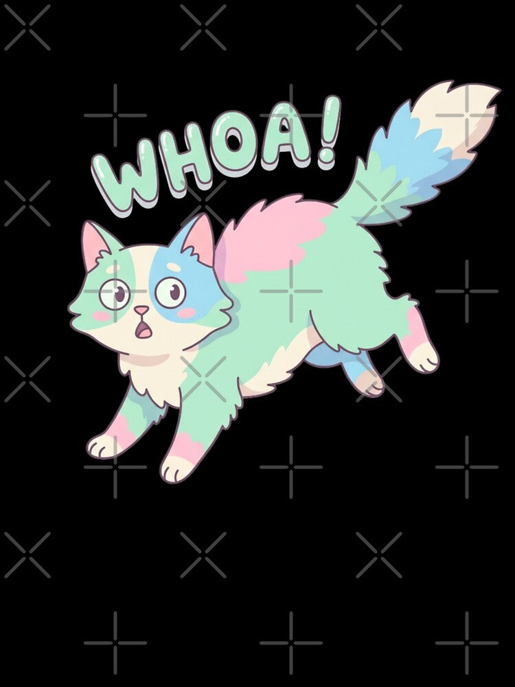 Kawaii Surprised Cat Pastel Mascot for Cat Lover by chattsuede T-Shirts, Hoodie, Sweatshirt | BlankRebels.com (Image 3)