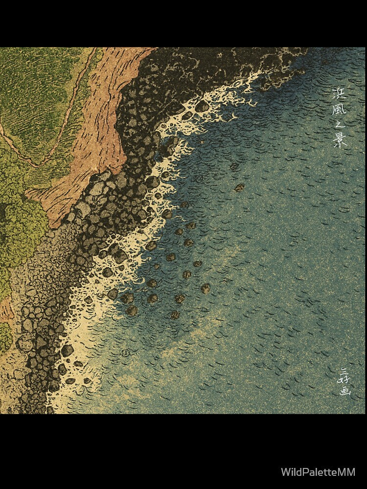 Japanese Art - 浜風之景 – Japanese Ukiyo‑e Inspired Coastal Art by WildPaletteMM T-Shirts, Hoodie, Sweatshirt (Image 3)