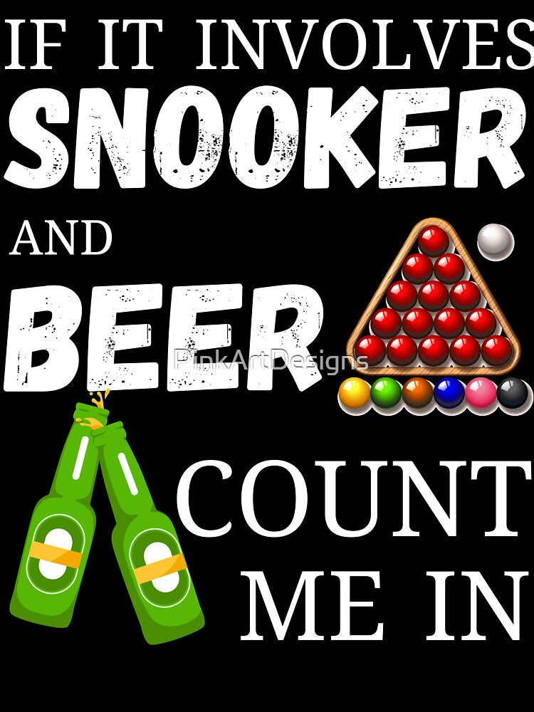 Snooker sport and beer drinking design by PinkArtDesigns