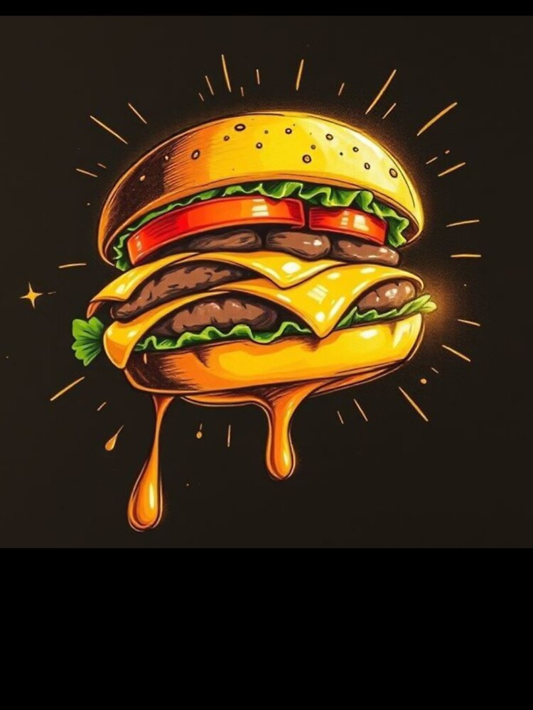 Tasty Burger  Cartoon Style Artwork by NivyasArtistry T-Shirts, Hoodie, Sweatshirt | BlankRebels.com (Image 3)