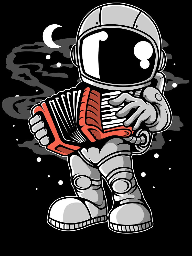 Astronaut Accordion - Funny Outer Space Lovers by Desteroids T-Shirts, Hoodie, Sweatshirt | BlankRebels.com (Image 3)